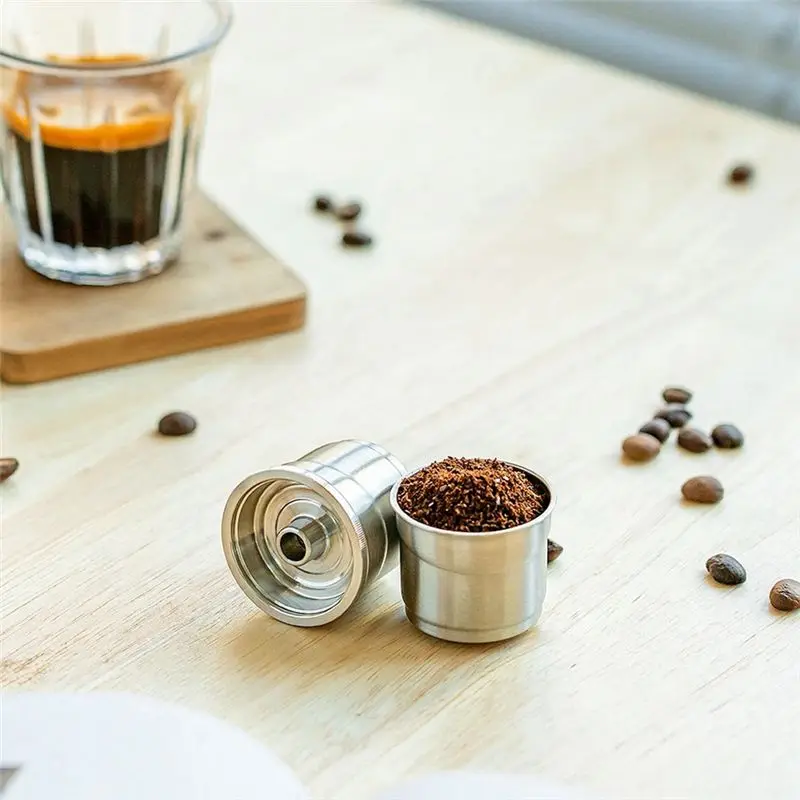 For Illy X7/Illy Y3/Illy Y5 Reusable Coffee Capsule Refillable Filters Stainless Steel Spoon Cleaning Brush Durable-AT64