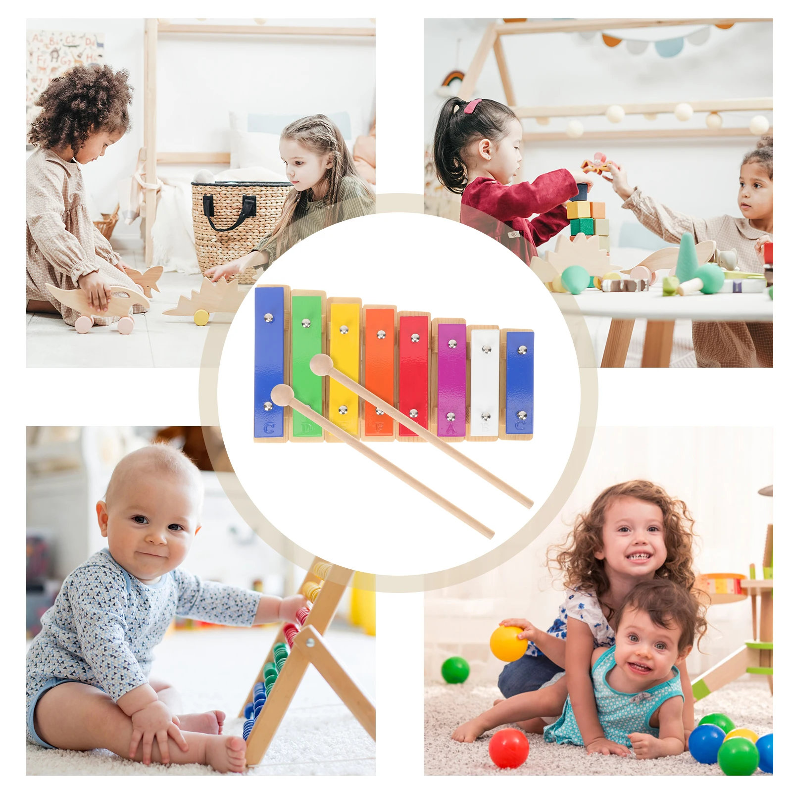

Xylophone for Music Teaching Aids Eight-tone Bricks Musical Instruments Metal Student