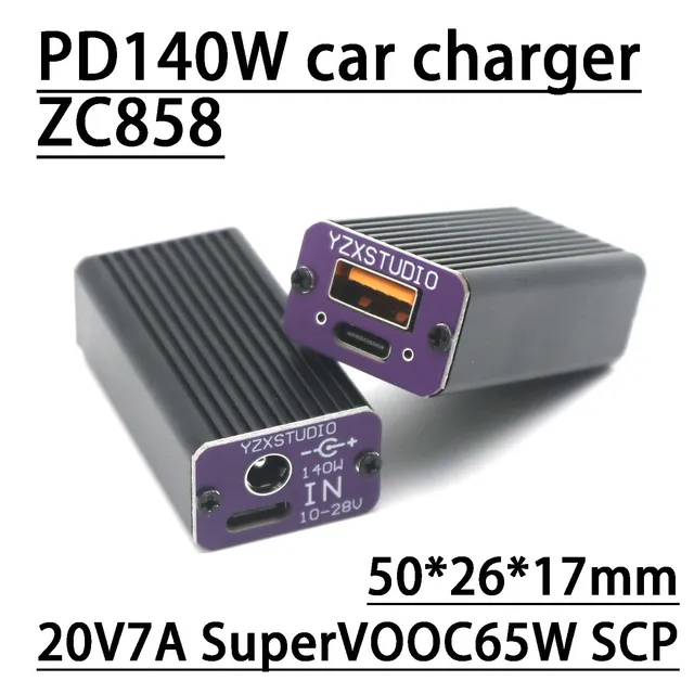 Ładowarka samochodowa PD 140W TYPE-C USB Konwerter szybkiego ładowania Adapter ładowania 20V SuperVOO PPS QC PD 3.0 DC 5525 12V 24V do 5V