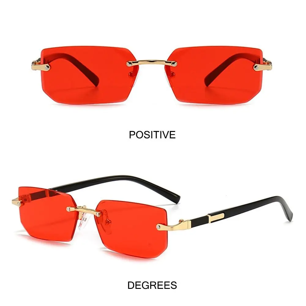 Rectangle Rimless Sunglasses Women Men Shades Fashion Popular Small Vintage Square Sun Glasses For Female Male Fishing Cycling