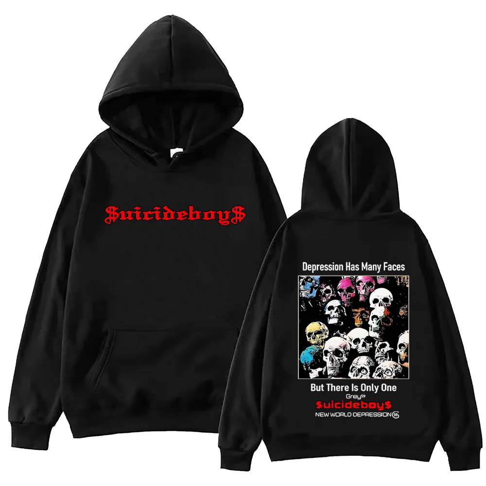 Depression Has Many Faces But There Is Only One Suicideboys Hoodie Harajuku Hip Hop Pullover Tops Sweatshirt Fans Gift