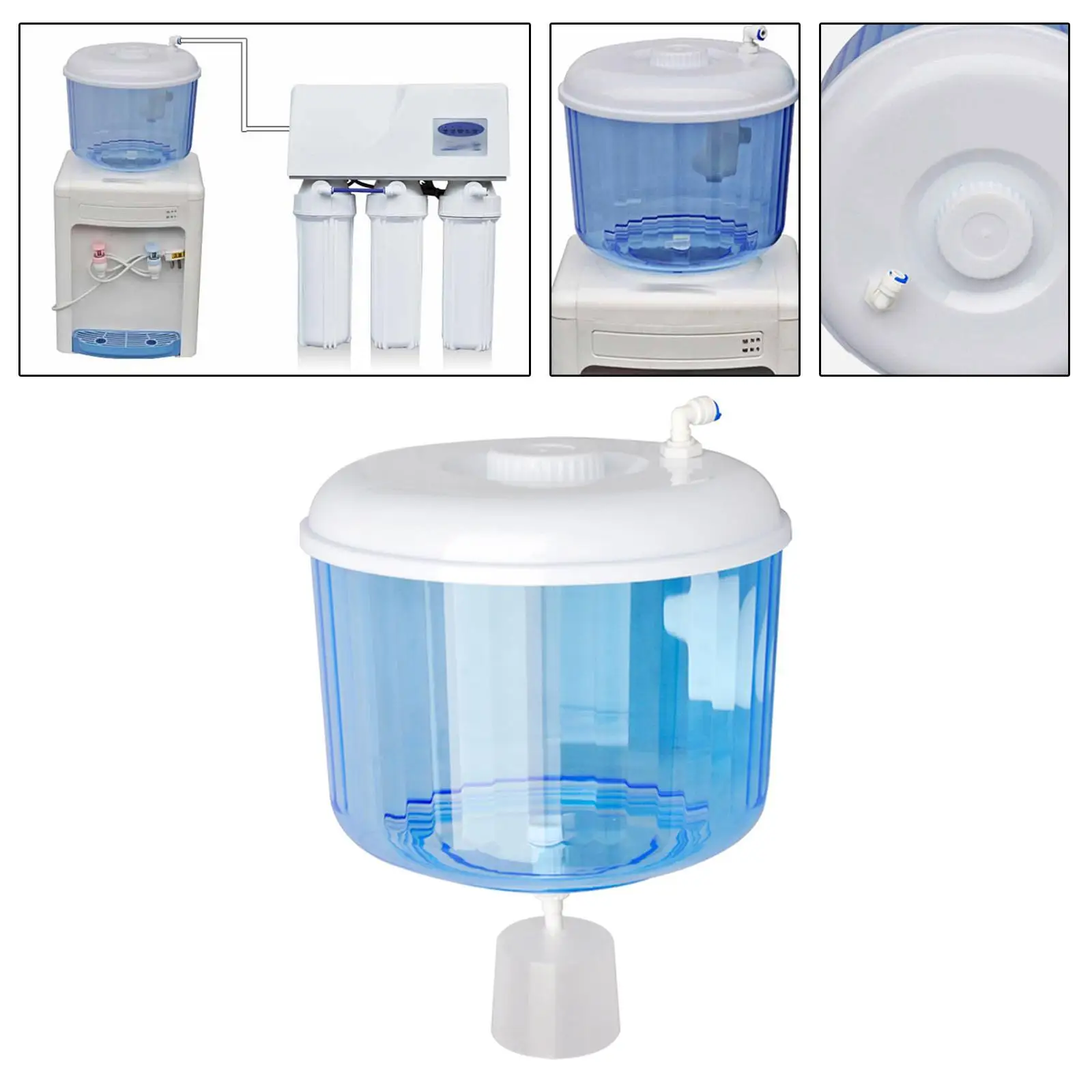 حامل تخزين مدمج في صمام تعويم توصيل زجاجة تخزين للشرب سعة كبيرة أجزاء موزع مياه حاوية 8 لتر