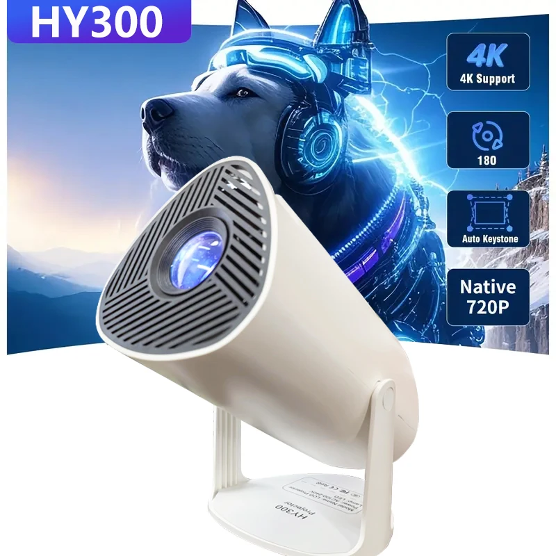 

Проектор HY300, Android 11.0, 120ANSI, нативное разрешение 720P, поддержка декодирования видео 4K, автоматическая коррекция, мини-портативный проектор, идеальный подарок