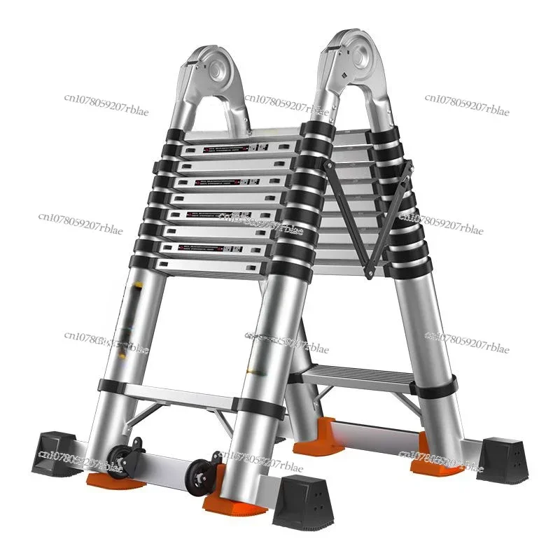 Aluminum Alloy Telescopic Ladder Trestle Ladder Thickening Bolding Folding Stair Multi-Function