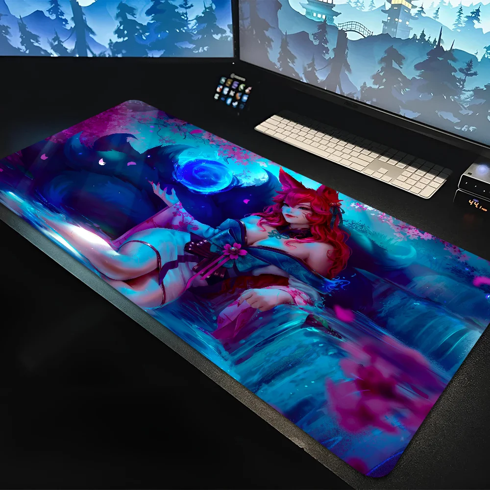 LOL KDA Ahri Akali Kaisa Seraphine Mousepad Large Gaming Mouse Pad LockEdge Thickened Computer Keyboard Table Desk Mat