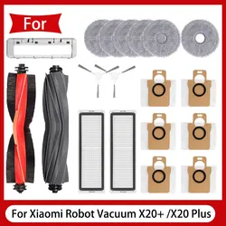 For Xiaomi Robot Vacuum X20 + / X20 Plus Parts Accessories Main Side Brush Hepa Filter Mop Cloth Dust Bag Replacement