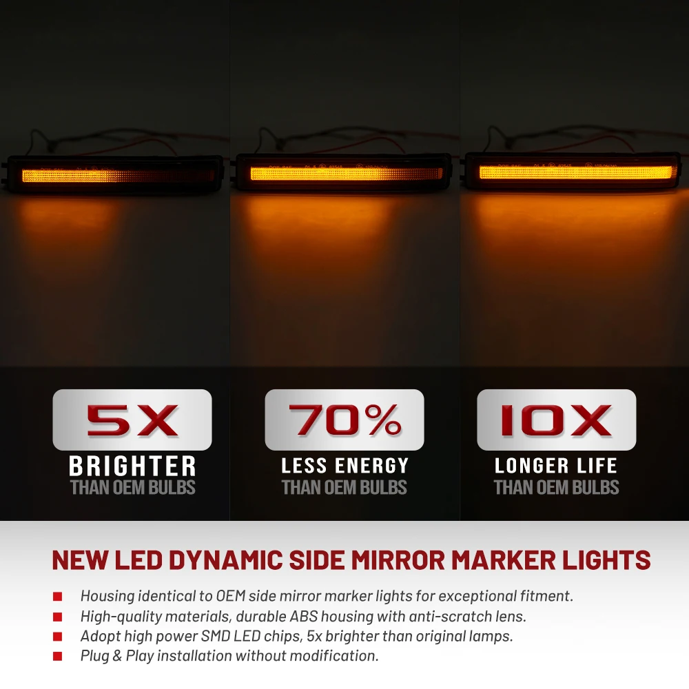 LED الجانب الأمامي مرآة ماركر أضواء ل 2009-2013 2014 فورد F-150 رابتور لينكولن مارك LT مصباح تحديد الجانب المتسلسل #2