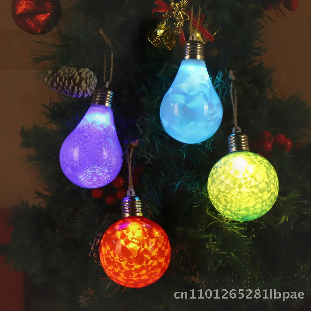 

LED Color Christmas Ball Light Bulb Outdoor Camping Atmosphere Pendant Pet-friendly round Sizes 8 12cm Multicolor Options