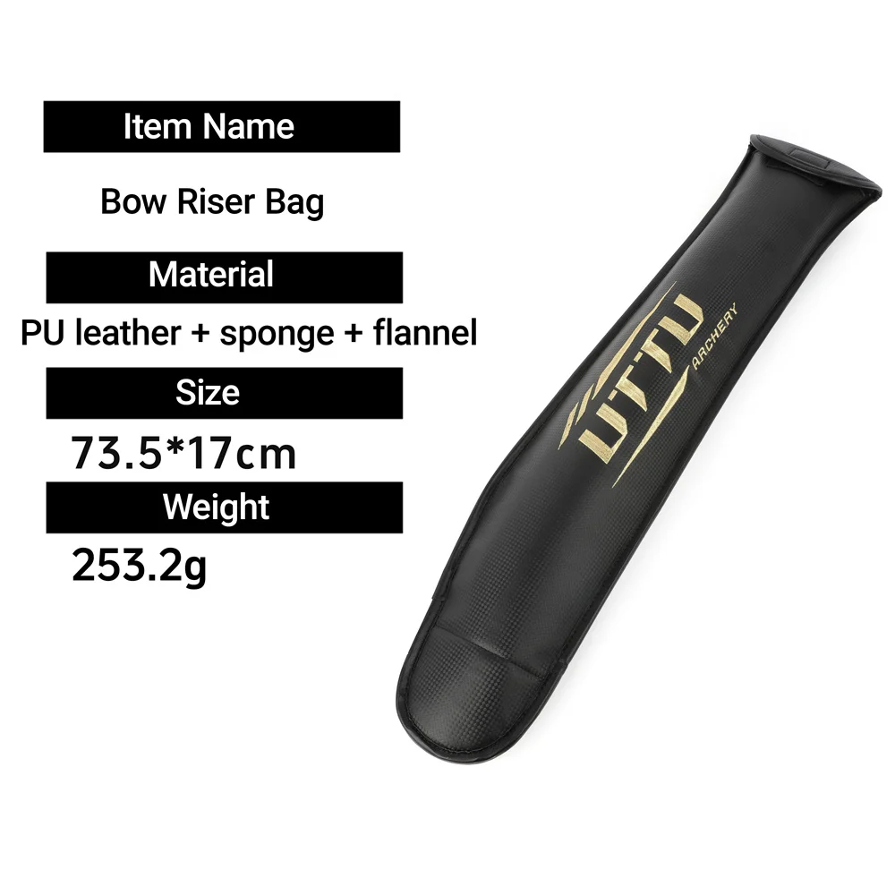 Pokrowiec ochronny na rękojeść łuku klasycznego (recurve) do łuków rozkładanych, wykonany z materiału PU, kieszeń na rękojeść łuku, sprzęt do strzelania łukiem i polowania.