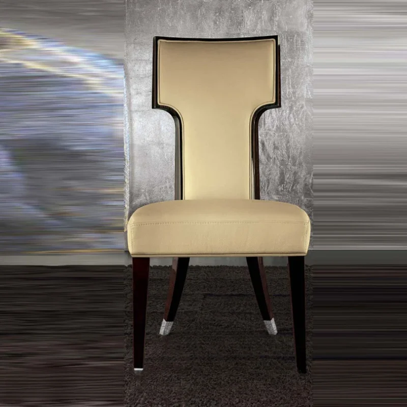 Hong Kong-style veneer parquet dining chair Study reception chair computer chair Sales office negotiation chair Study chair