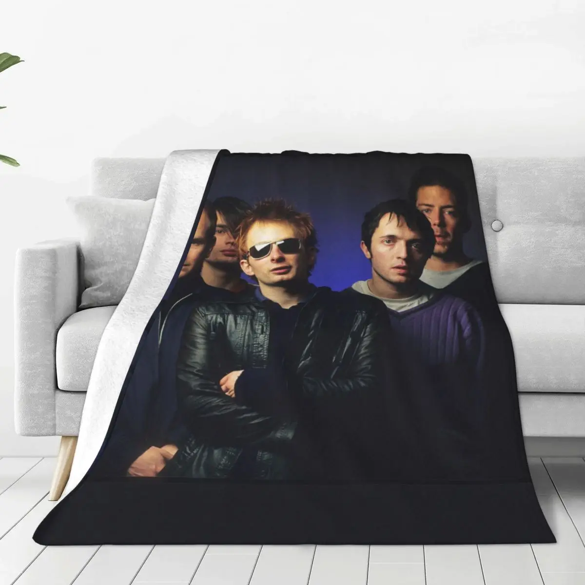 Radiohead British Rock Music Blanket Album Picnic Flannel Throw Blanket Warm Soft Couch Chair Custom Bedspread Birthday Present