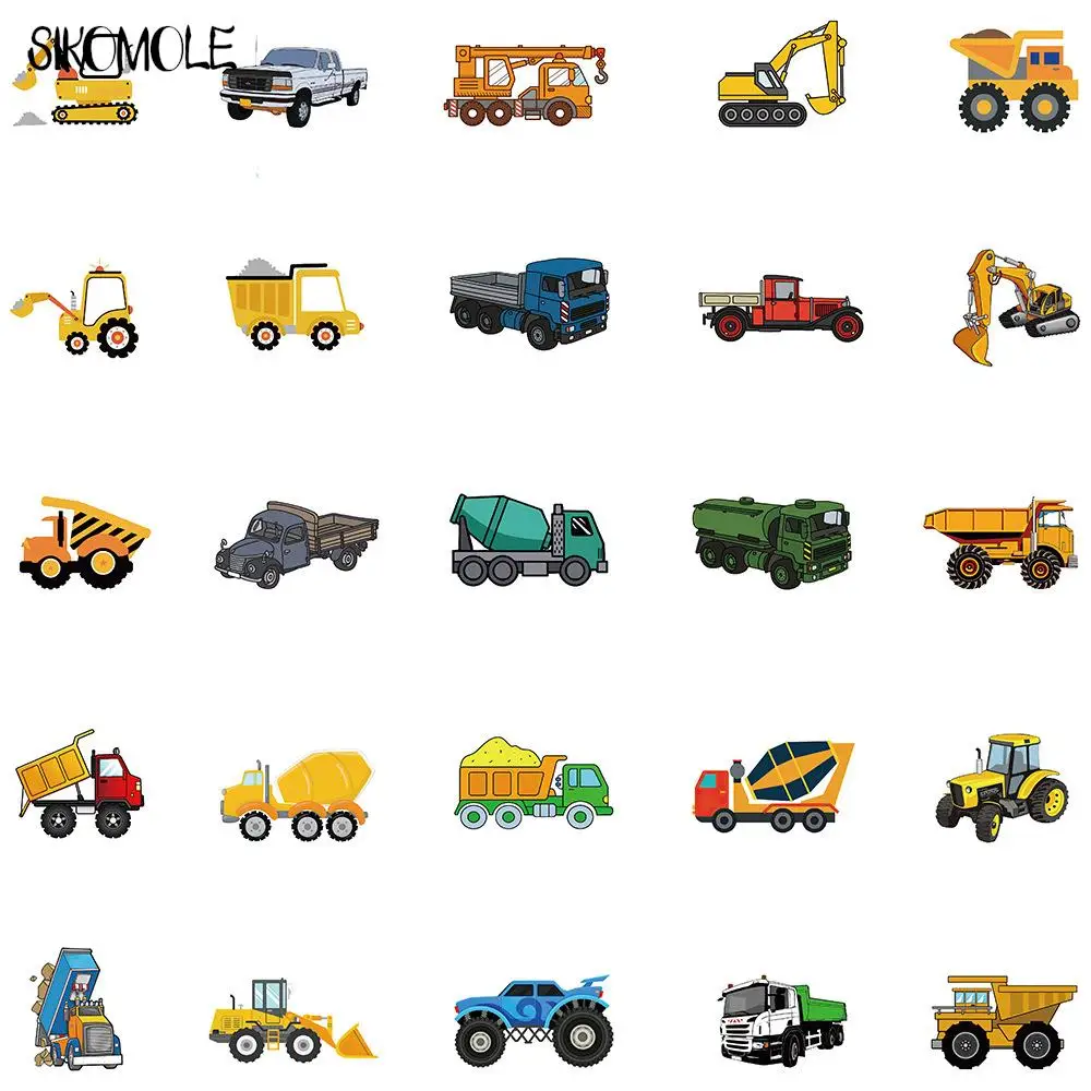 10/30/50PCS Pour Enfants Mignons Dessin Animé Voiture Camion Autocollants Kawaii BRICOLAGE Planche À Roulettes Ordinateur Portable Moteur Graffiti