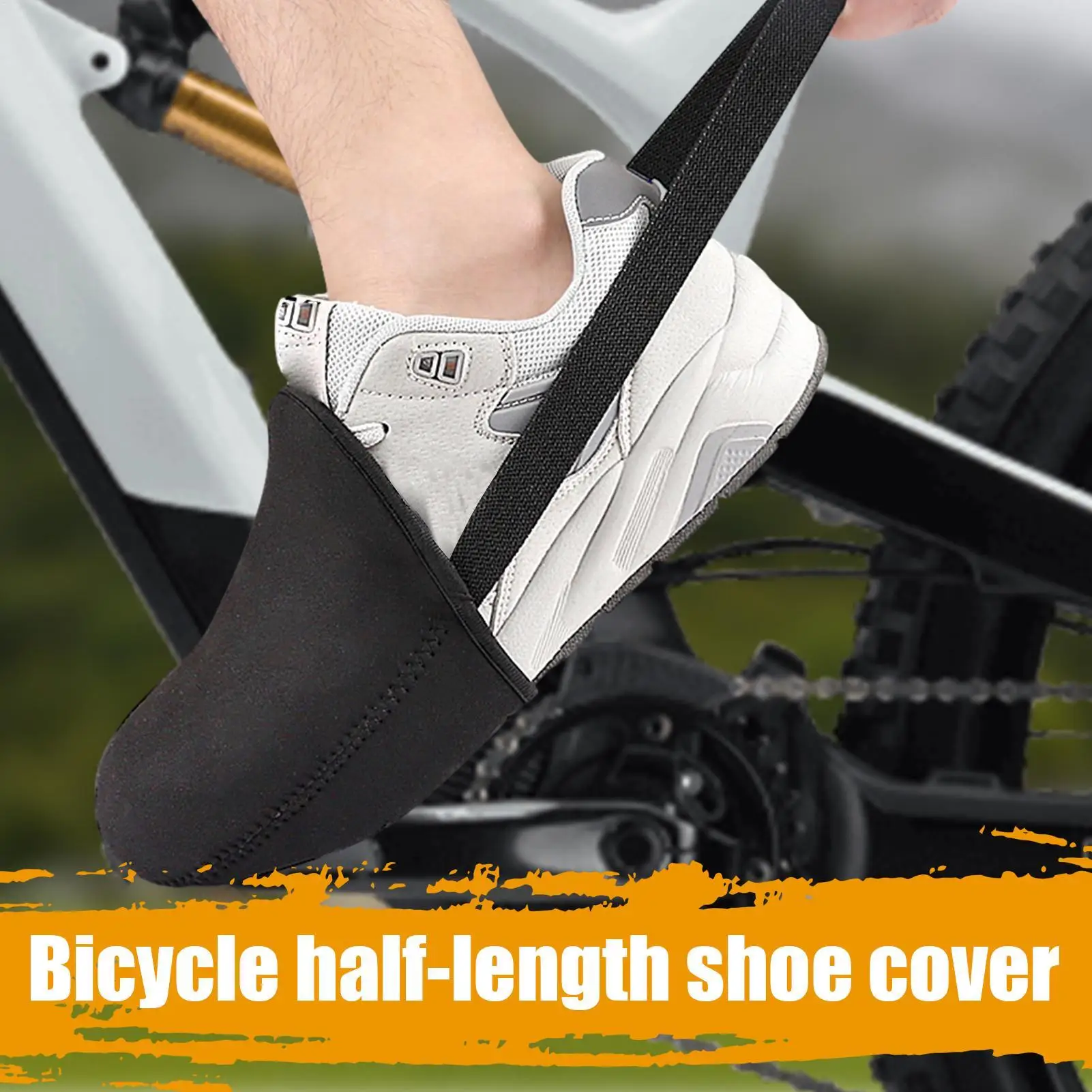 Mountain Road Bike Shoe Cover Half Palm Toe Lock Windproof Bicycle Protective Cover Shoe Cover To Keep Warm During Winter Riding - view 3