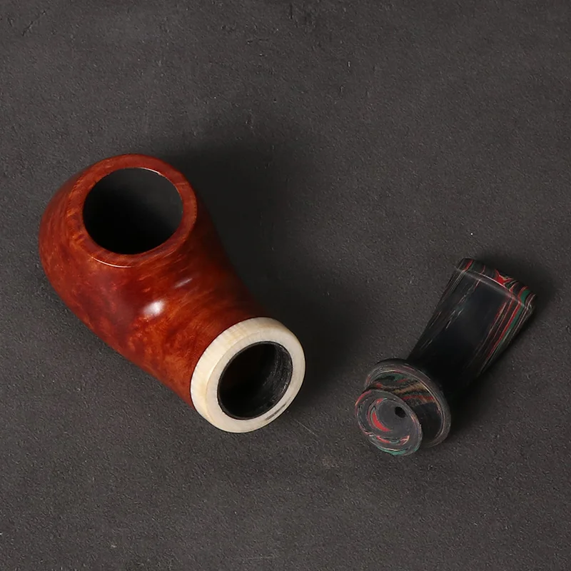 Hand-made hollow atmosphere chamber of heather wood pipe, Wooden Tobacco Pipe for Beginner, Briar Wood Smoking Pipe,