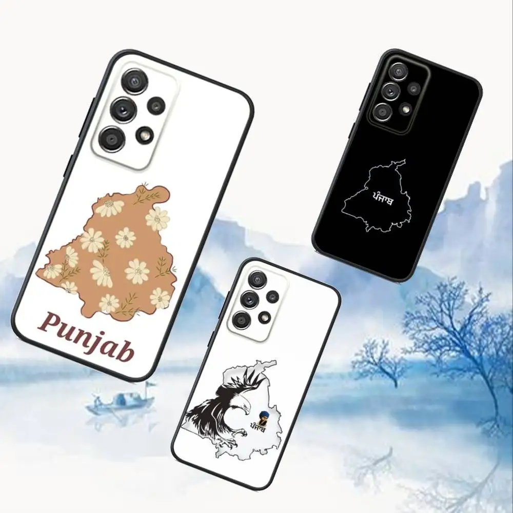 

Punjab Map Phone Case For Samsung S25,S24,S21,S22,S23,S30,Ultra,S20,Plus,Fe,Lite,Note,10,9,5G Black Cover