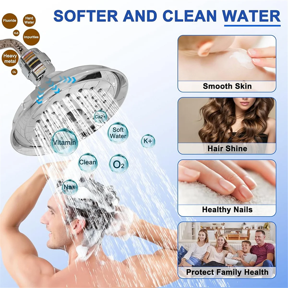 AA25 4PCS 20 Stage Shower Filter Replacement Shower Filter Elements with Vitamin C Shower Head Replacement Filter
