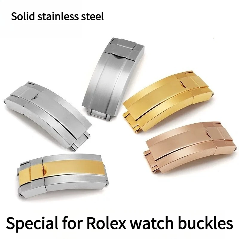 Stainless steel clasp for original Rolex safety folding clasp stainless steel clasp paired with rubber steel bracelet 16-18-9mm