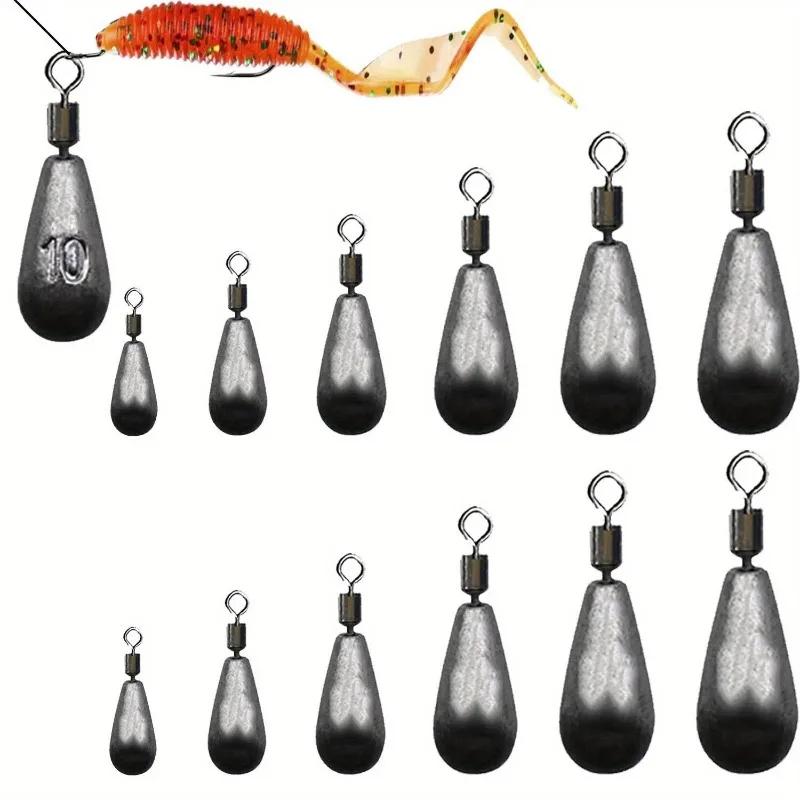 10 Stück/Set Angelblei 3,5g 5g 7g 10g 14g 20g Tropfenförmige Gewichte Angelzubehör – Detail 1