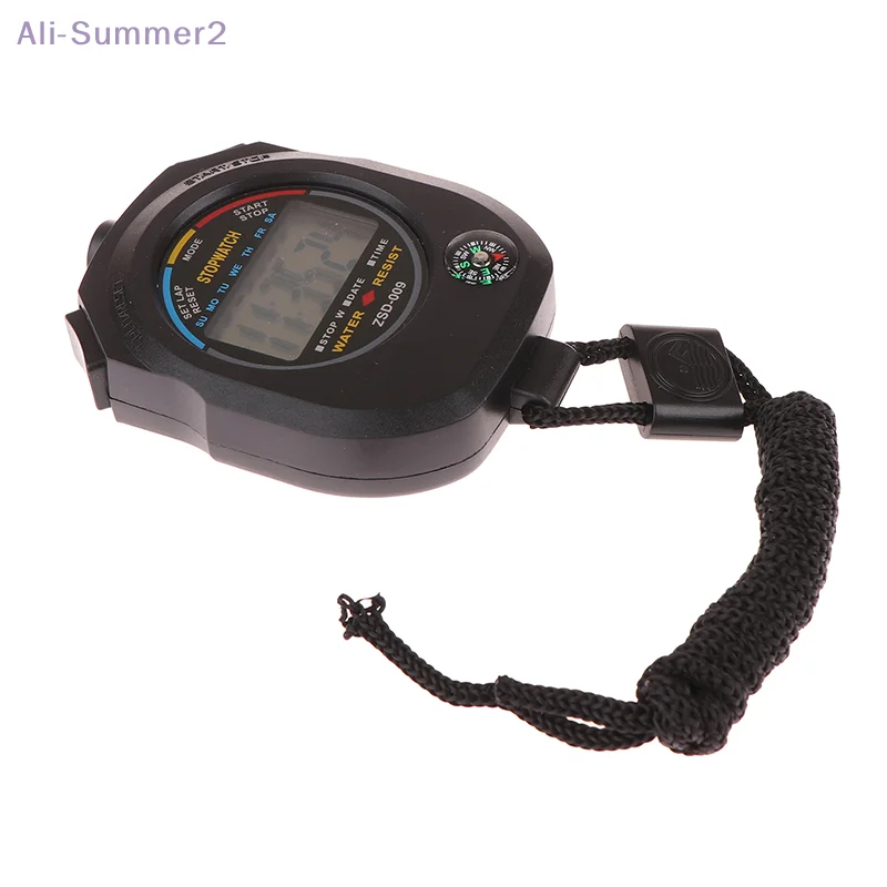 {Summer2}ساعة توقيت رقمية من الدرجة الاحترافية مع ميزة مؤقت LCD، كرونومتر رياضي محمول مقاوم للماء مع حزام