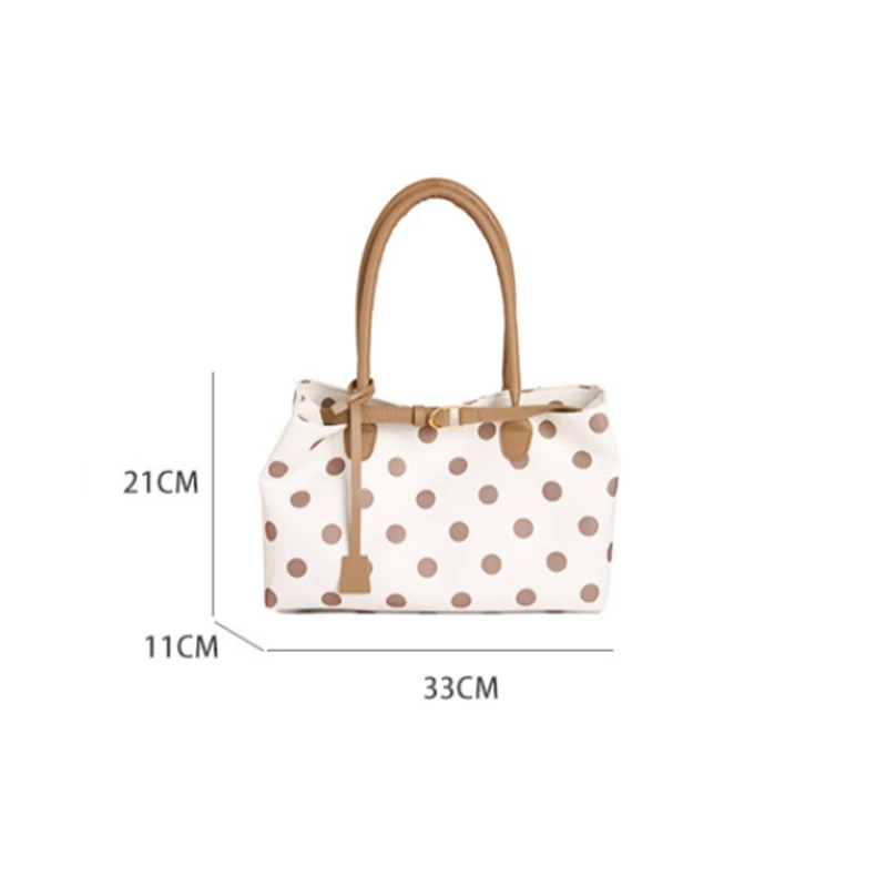 Neue koreanische stilvolle gepunktete Tragetasche, personalisierte lässige Schultertasche mit Gürteldekor, einfache, vielseitige Pendler-Unterarmtasche – Detail 1