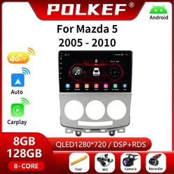 4G Carplay Radio samochodowe z androidem dla MAZDA 5 Mazda5 2005-2010 multimedialny odtwarzacz wideo nawigacja GPS 2 din DVD radioodtwarzacz Stereo