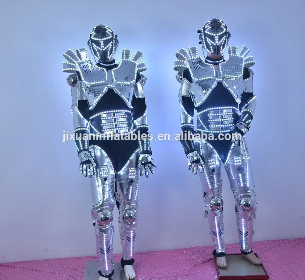 LED funk dancing costume LED robot costume stage light up dance wear