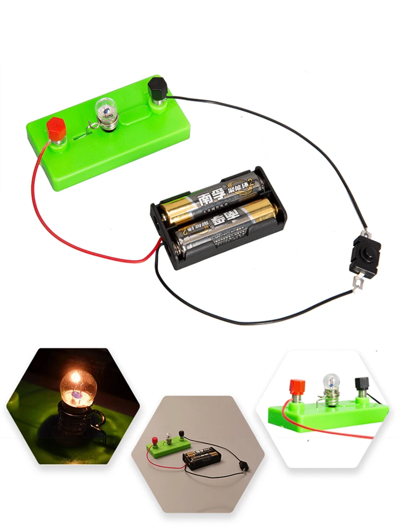Electric Lamp Circuit Kids Science Toy Technology Gadget Physics Assembly 3D Puzzle Learning Educational Toys for Children