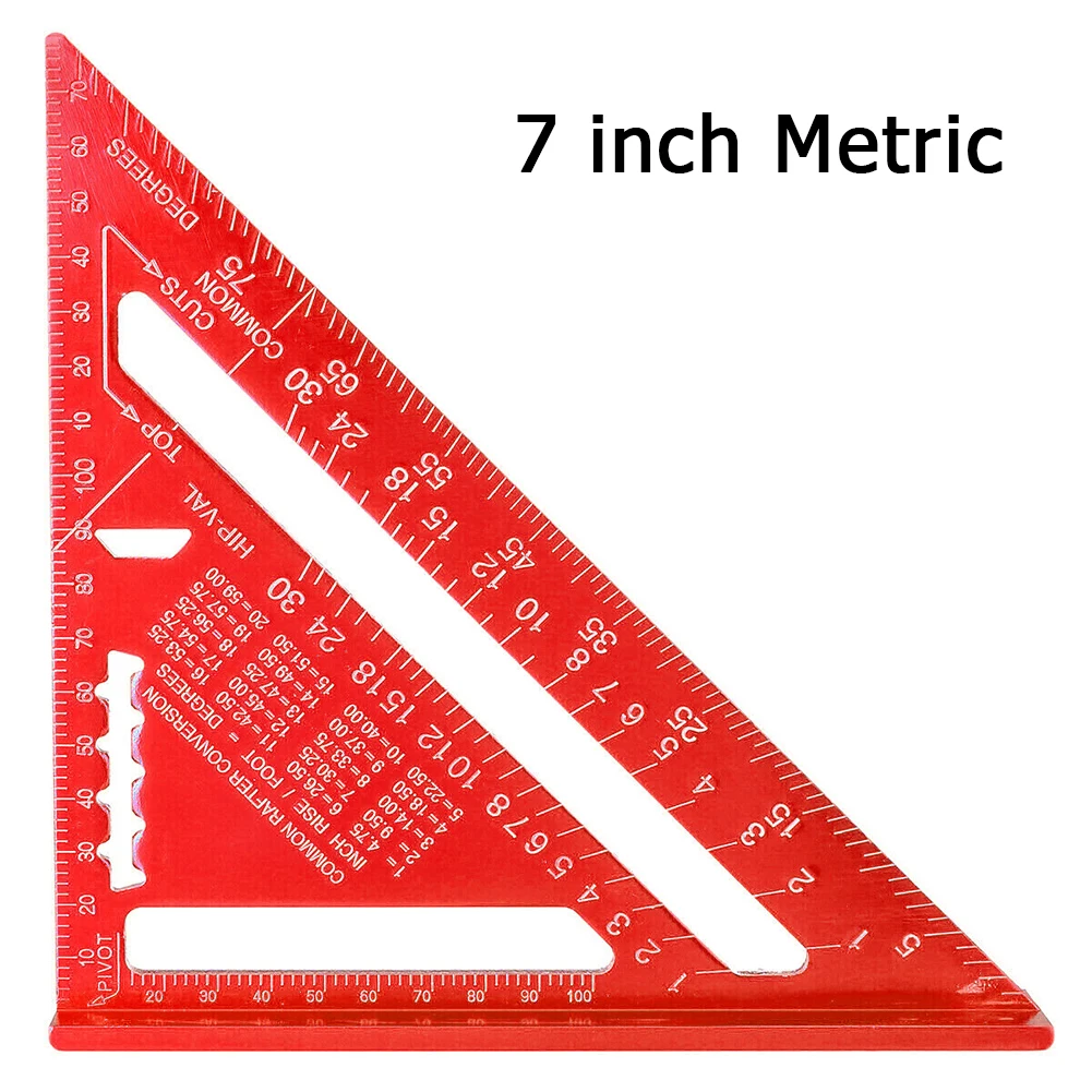 Triangle Ruler Ruler Woodworking Rafters Joiners 0-300mm 1Pc Aluminum Alloy For Framing Roofing Measuring Tools