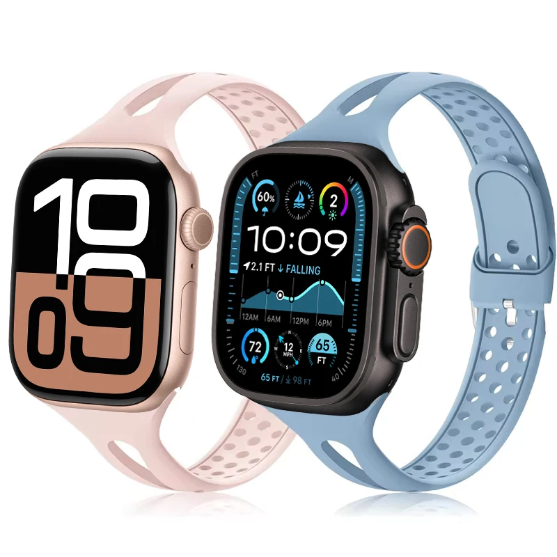 

Тонкий ремешок для часов Apple, ремешок 40 мм, 46 мм, 44 мм, 41 мм, 45 мм, 49 мм, силиконовый ремешок для часов, браслет correa iWatch 6 7 8 9 10 11 Ultra Band