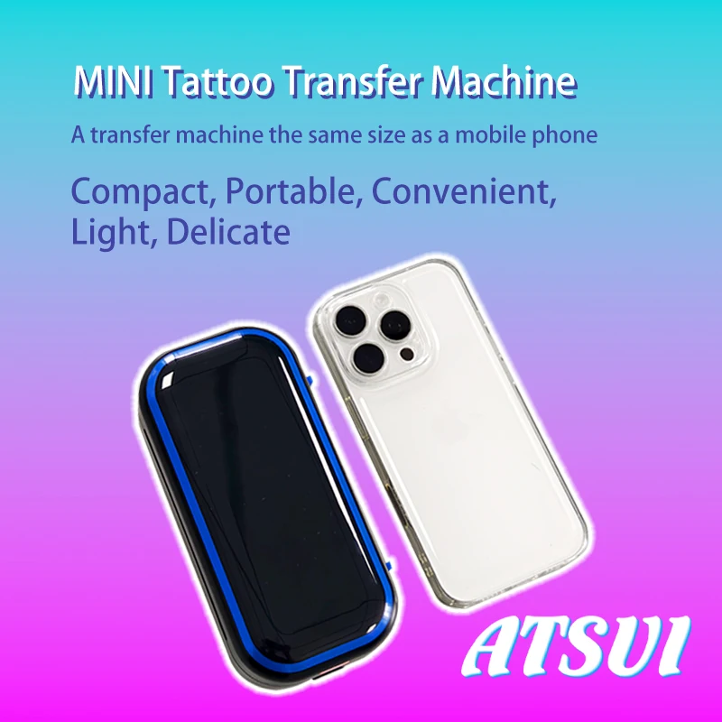 ATSUI Wireless Portable Digital Mini Thermal Copier Thermal TattooTransfer Printer Machine and Roll Paper Set
