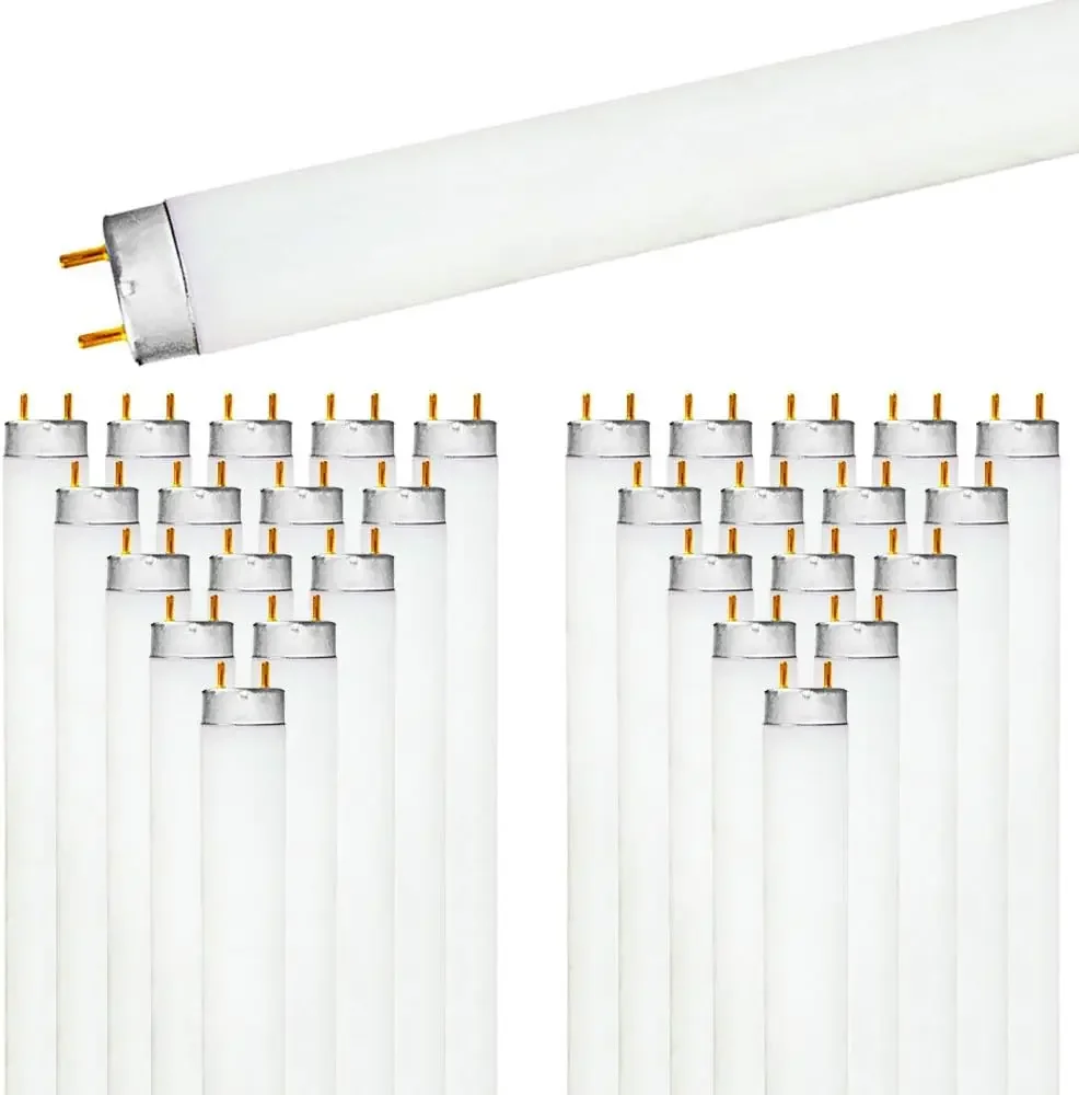 

30 Pack F32T8/865 32W 48 Inch T8 Fluorescent Tube Light Bulb, 6500K Daylight, 2800 Lumens, Bi-Pin Base, LR20