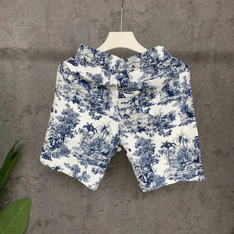 

Модные летние мужские повседневные пляжные брюки с пятью точками, прямые брюки со средней талией, молодежные витали, регенерированные целлюлозы...