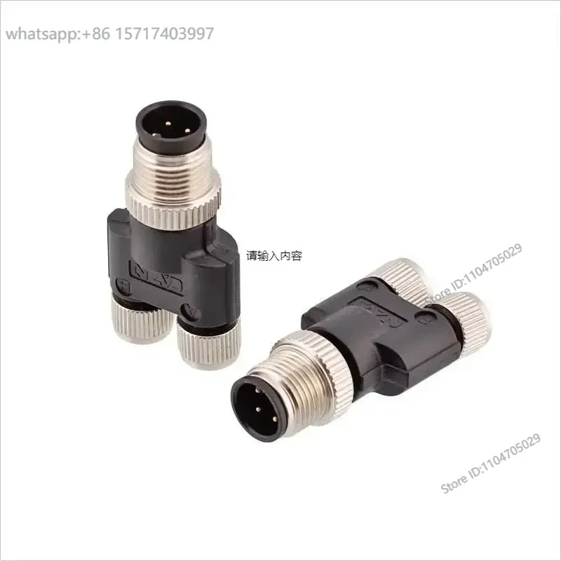 Male M12 Female M8 3 4 5 6 8 pin adapter Y I shaped B D coding connector splitter I P67 plug plastic product category