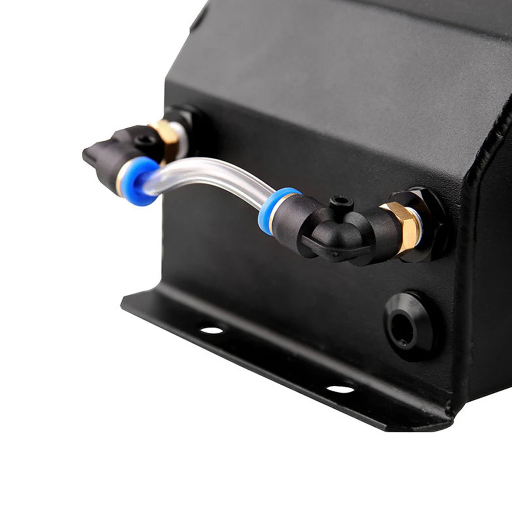 

Universal 1L Aluminum Car Oil Catch Can Automobiles Vehicle Oil Tank Reservoir Tank with Drain Plug (Black)