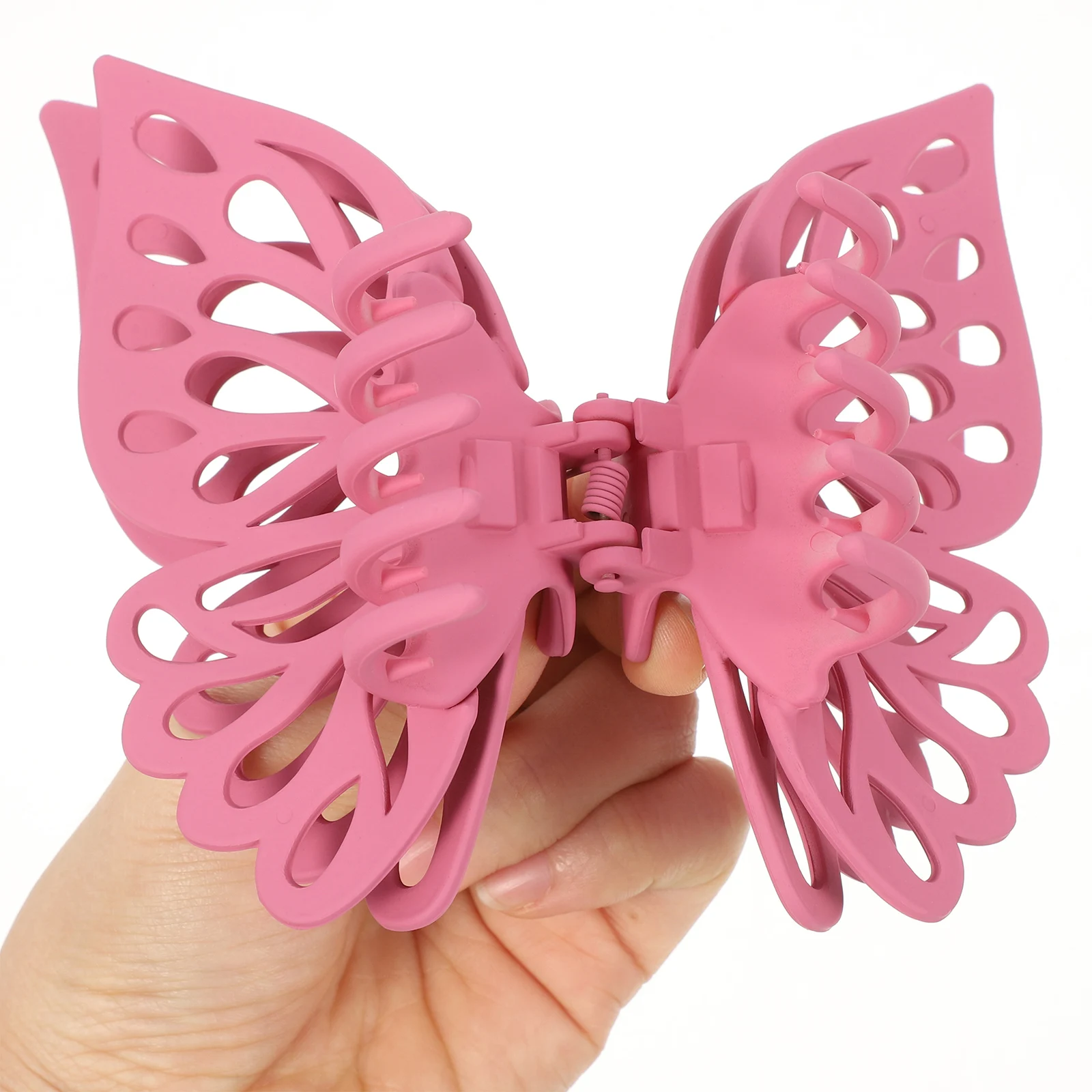 قطعتان من مشابك الشعر على شكل فراشات نابضة بالحياة، مشابك شعر عصرية للارتداء اليومي #5