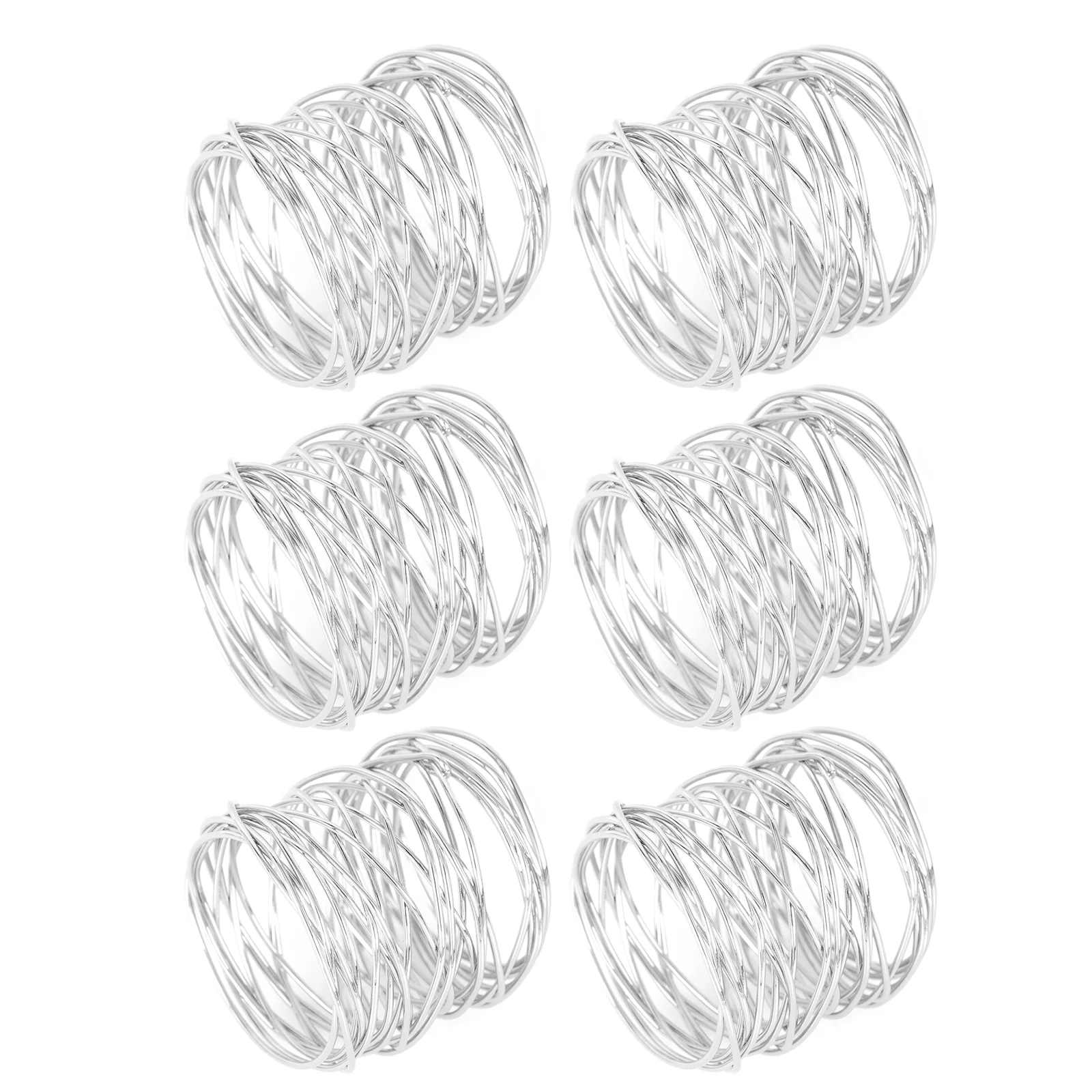 

6 Pcs Mesh Napkin Buckle Handmade Holder Wedding Ceremony Decorations Metal Ring Decorate