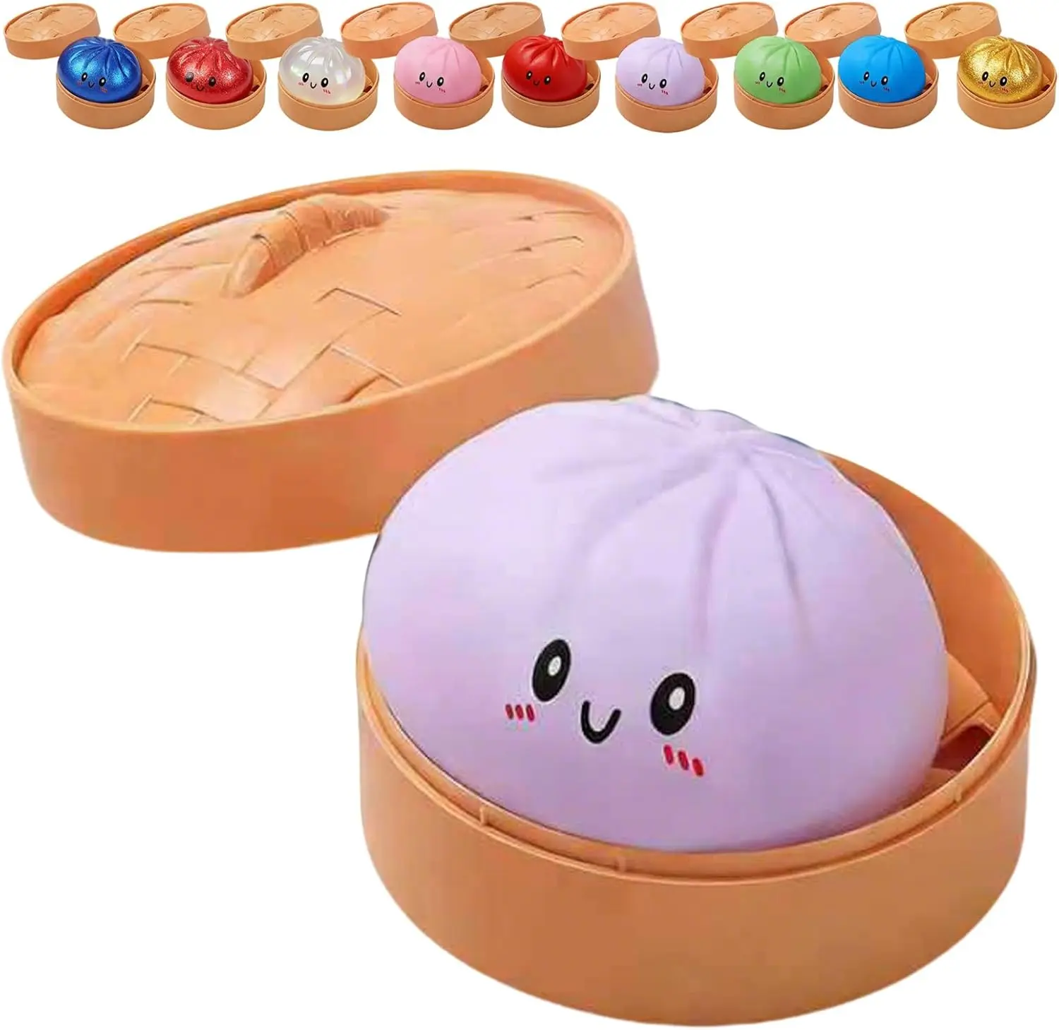 Glitter Dumpling Glitter Dumpling Squishy met doosje Dumplings Zintuiglijk knijpspeeltje voor stressverlichting