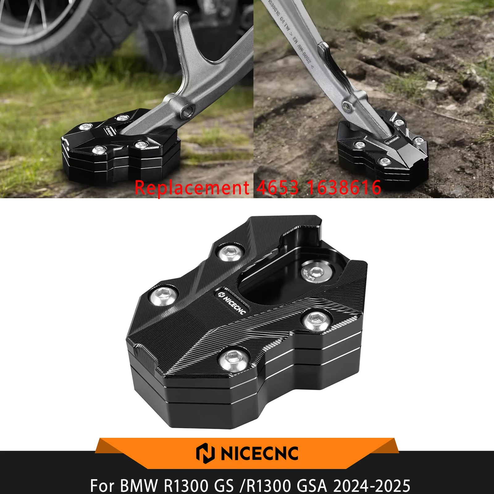 

For BMW R1300 GS /R1300 GSA 24-2025 Side Stand Enlarger Pad With Adaptive Height Adjustment Suspension Replacement 4653 1638616