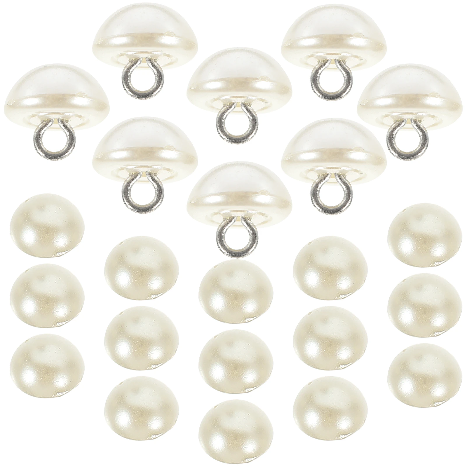 

100 Pcs Pearl Buttons Plastic Clothing Decorative White Sewing DIY Craft Project Wedding Dress Retro Glass Replacement