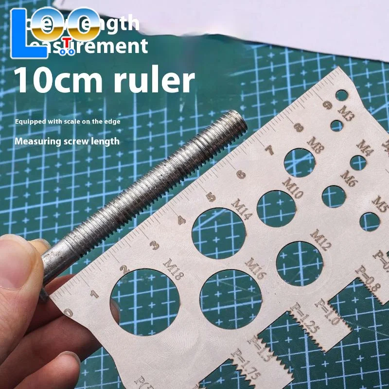 나사 스레드 피치 게이지 눈금자 측정 도구 볼트 너트 미터법 가공 스레드 나사 절단 게이지 각도 모델 측정