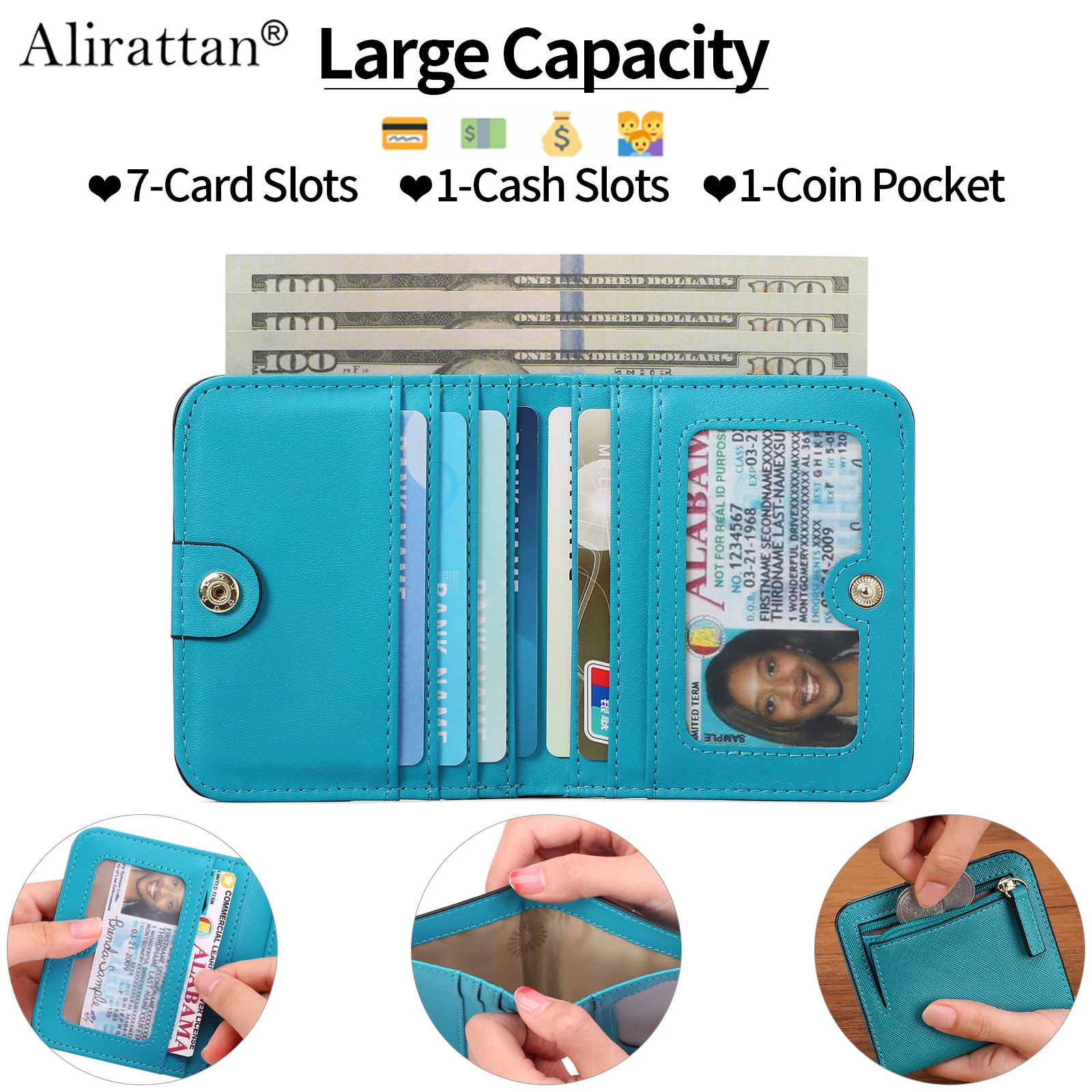 

Alirattan 2025 New Ultra-Thin Women's Short Wallet Multifunctional Korean Version Minimalist PU Zero Wallet