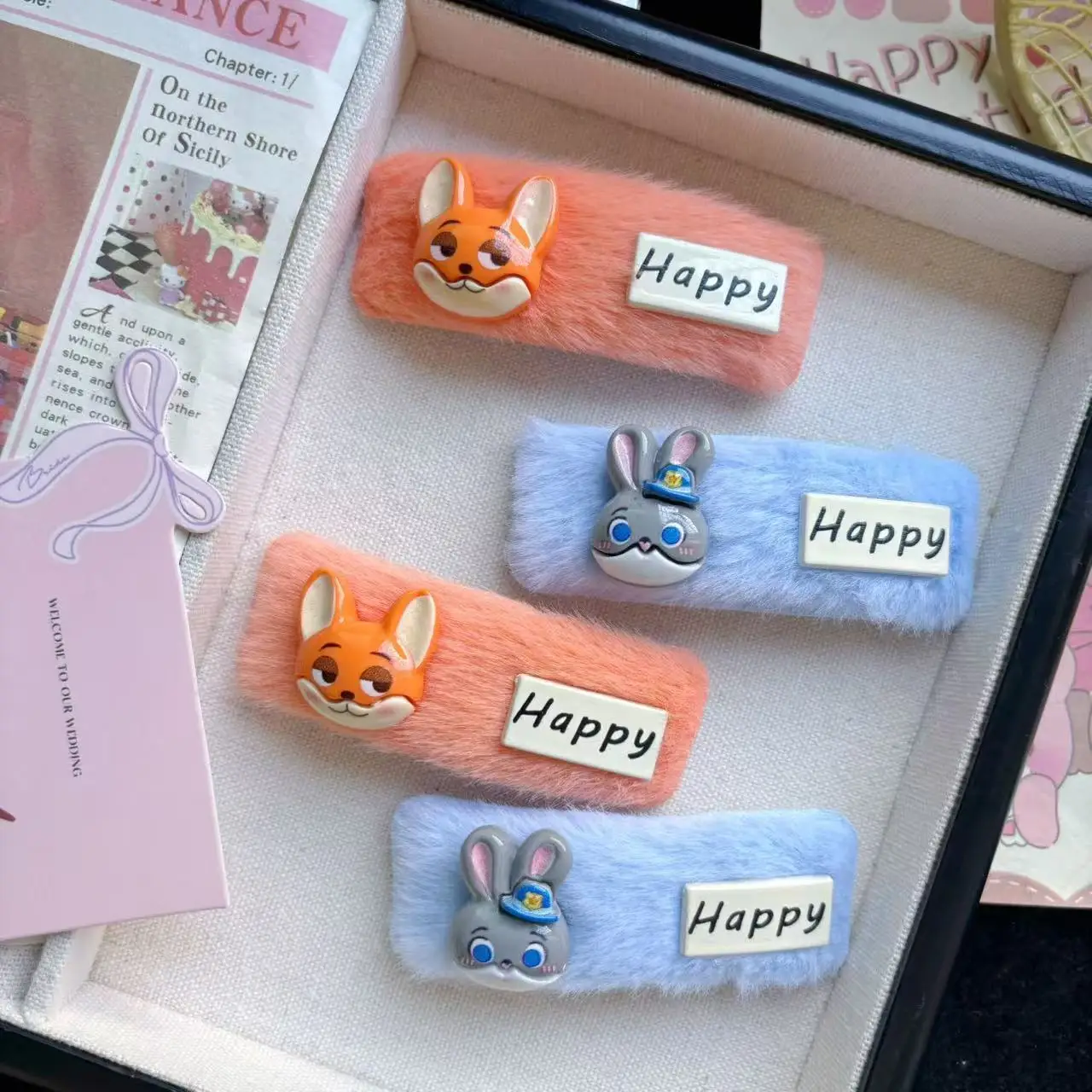 10 قطعة جديد لـ Zootopia2 مقاطع الشعر والاكسسوارات دبابيس الشعر للأطفال للعصابات والشعر القصير BB مقاطع وبطاقات الشعر Kawaii Christmas