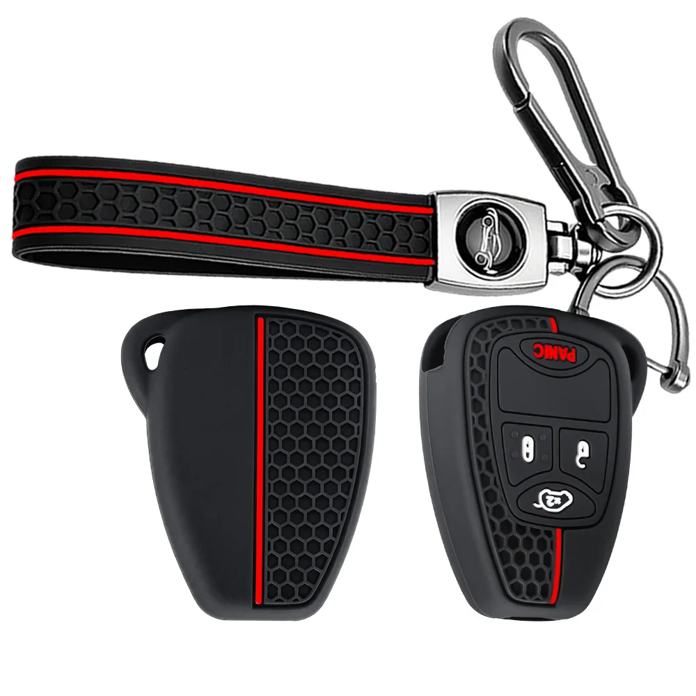 Smart Key Shell With Lanyard For Chrysler Pacifica Aspen 300C For Dodge Caravan Journey Nitro For Jeep Wrangler JK Dustproof