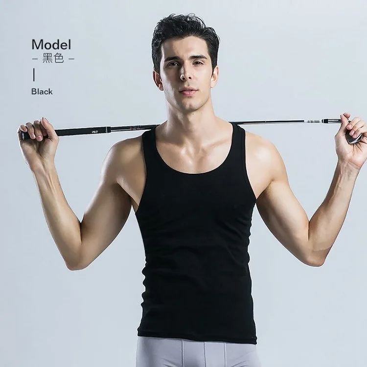 Summer Tank Tops Men Pure Cotton Render Loose Cotton Sports Hurdle Fitness Casual Wear Sleeveless T-shirt