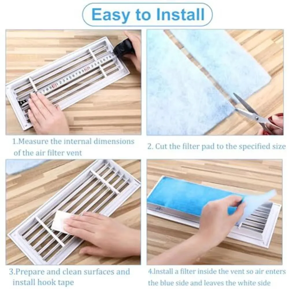 Reusable Air Filter Cotton Blue White Filter Pad Replacement Filter 10.5 x 10.5IN Filter Sheet Vent Filter