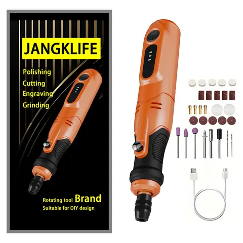 JANGKLIFE USB 무선 로터리 도구 키트 목공 조각 펜 DIY 쥬얼리 금속 유리 미니 무선 드릴