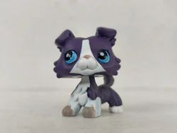 LPS Toys Rare Pet Shop Purple Collie Dog #1676 Blue Eyes Figure Toy