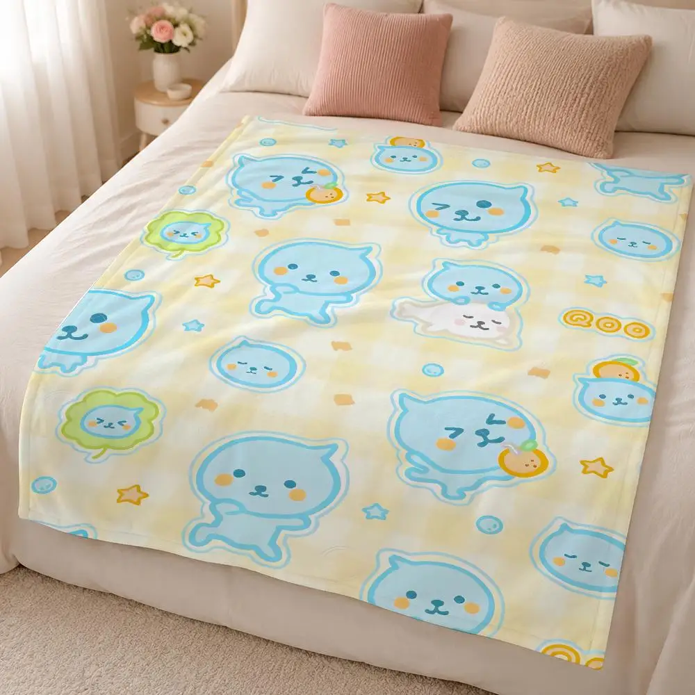 Character Q-Qoo Cute Mascot Design Throw 320g Soft Flannel Fleece Throw Blanket Cover Sofa Bed Dorm Nap Gift