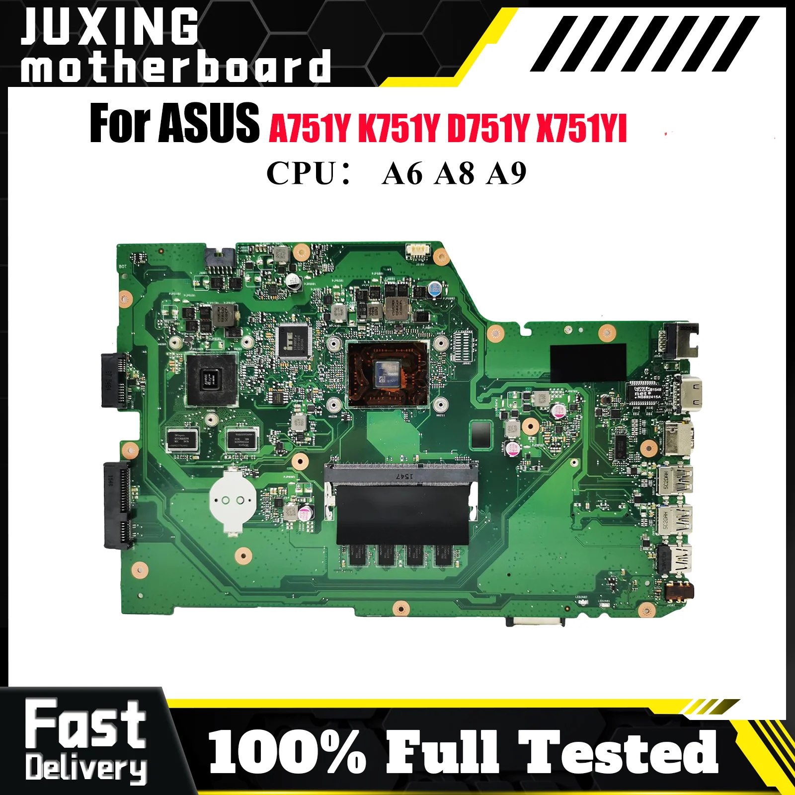 

Материнская плата для ноутбука X751YI для ASUS VivoBook K751Y X751Y A751Y D751Y X751YI с процессором A6 A8 A9, 100% тестирование, ОК, быстрая доставка