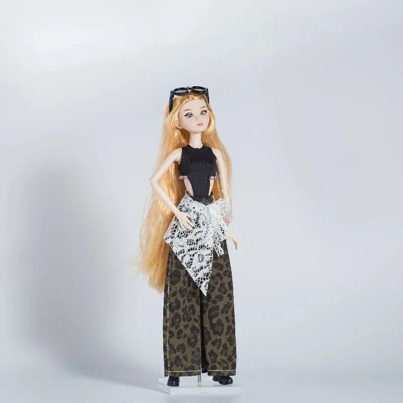 1/6 Sweet Supermodel Doll 30cm Joints Movable 3D Glass Eyes Round Face Female Model Fashion Dopamine Dress-Up Clothes+Doll Set